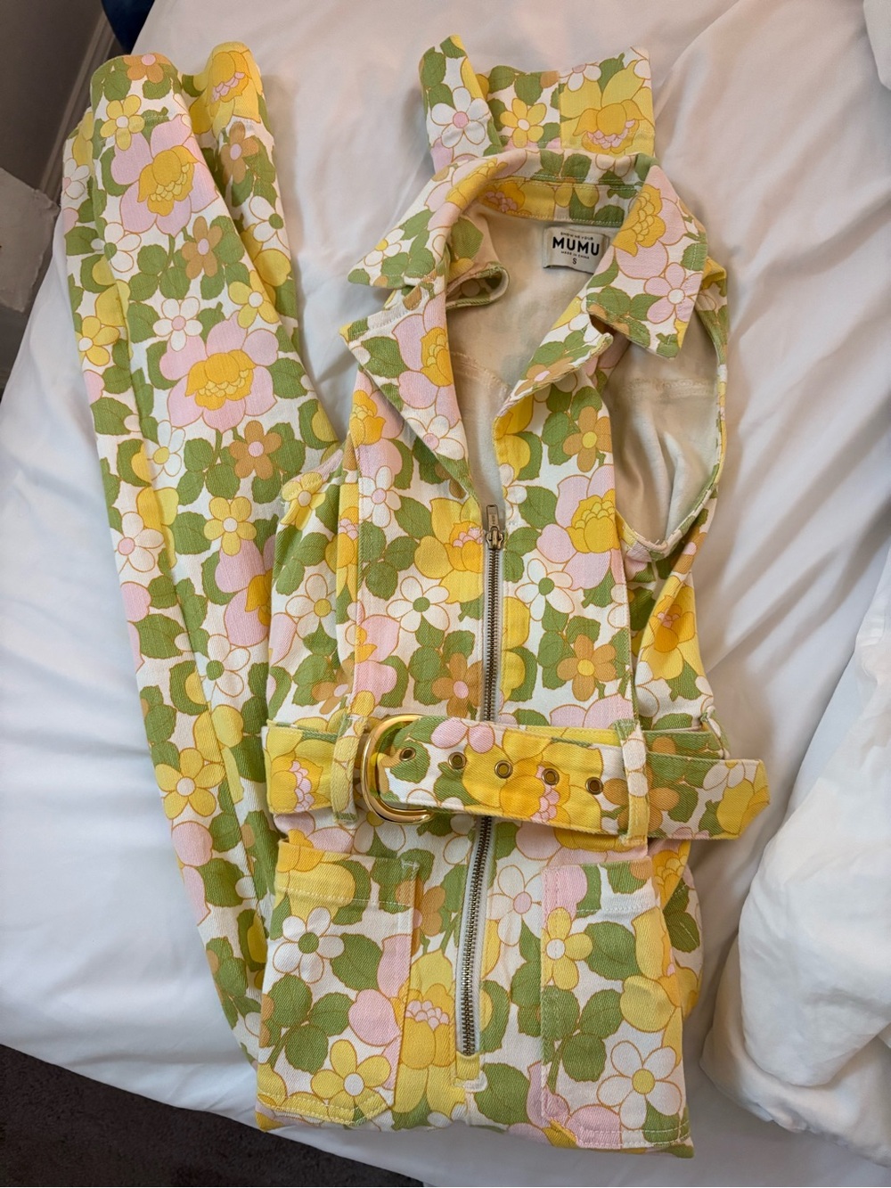 Show Me Your MuMu Yellow Green Pink Floral Jumpsuit